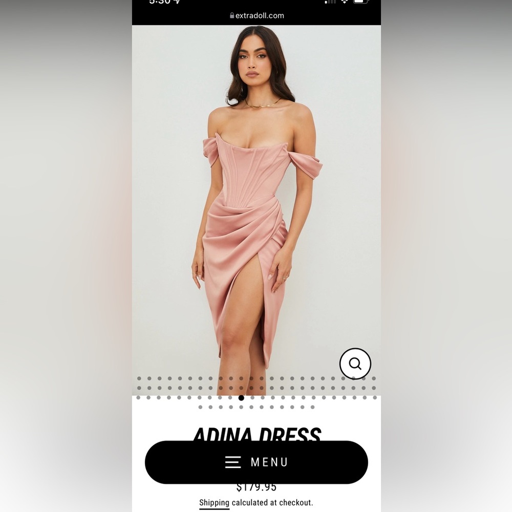 Pink corset evening dress
